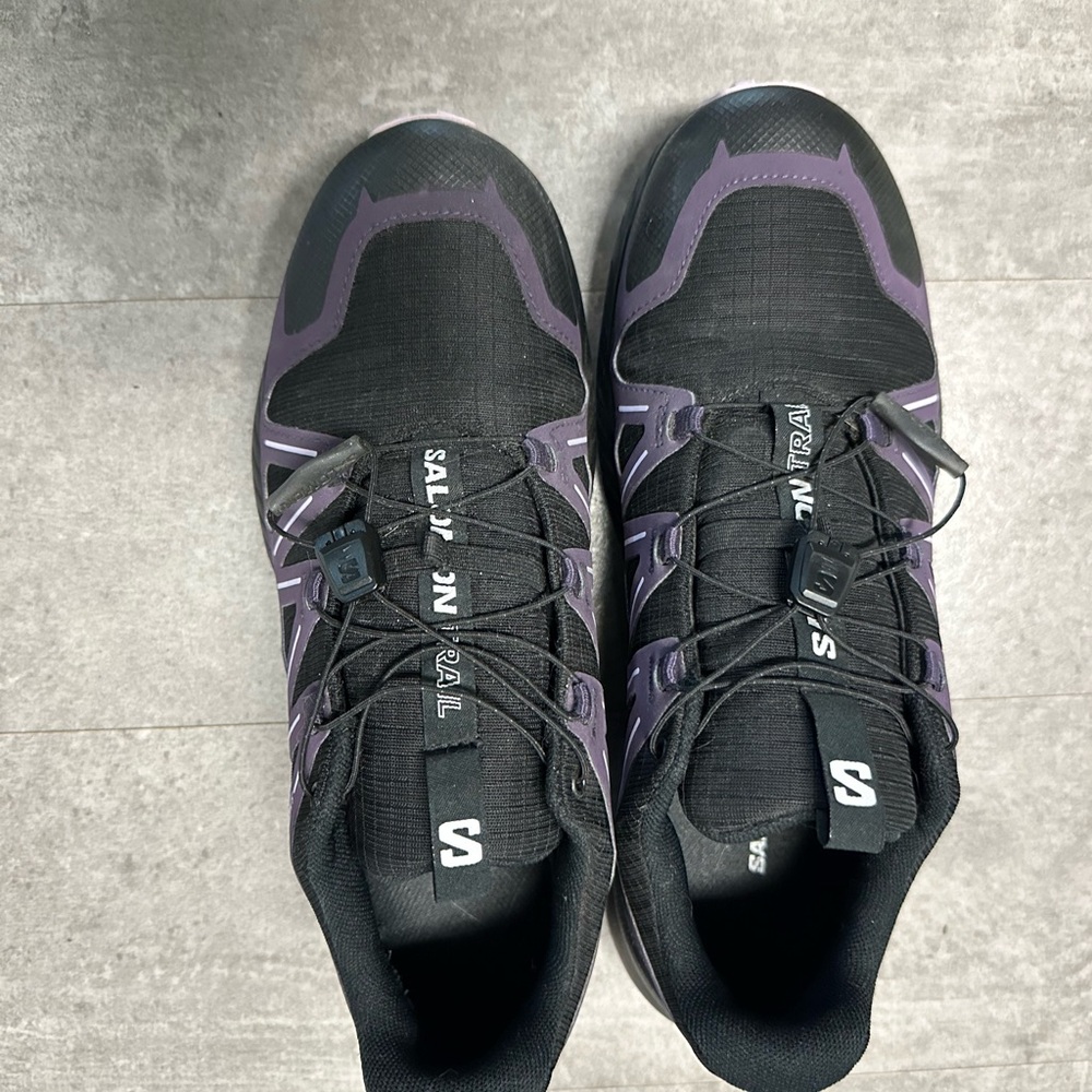Salomon Black and Purple Trail Shoes
